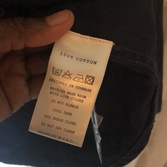 HAN KJOBENHAVN 8114 Military Button-Down Heavy Denim Shirt Men’s XL Navy Blue - Picture 6 of 12